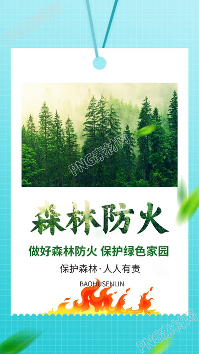 防火保护森林宣传手机海报