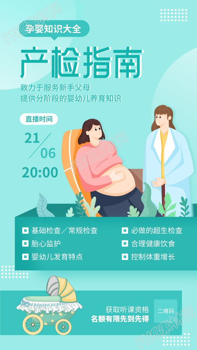 孕婴知识大全产检指南手机海报