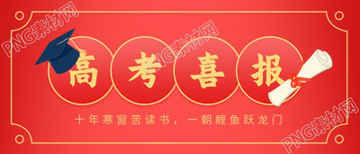 高考喜报学士帽录取通知书图片微信公众号封面首图