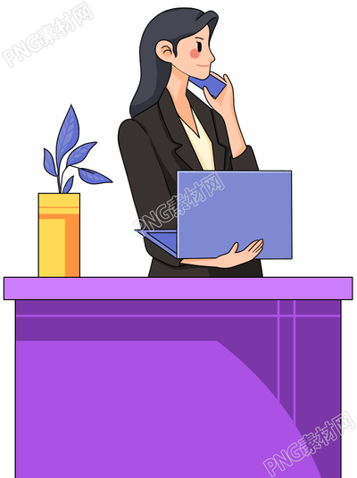 简约商务职场办公桌前台女生打电话图片