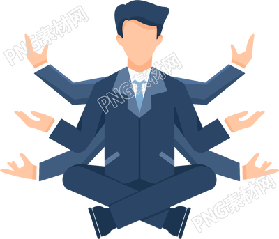 卡通手繪商務(wù)男人工作忙碌免摳png圖片素材