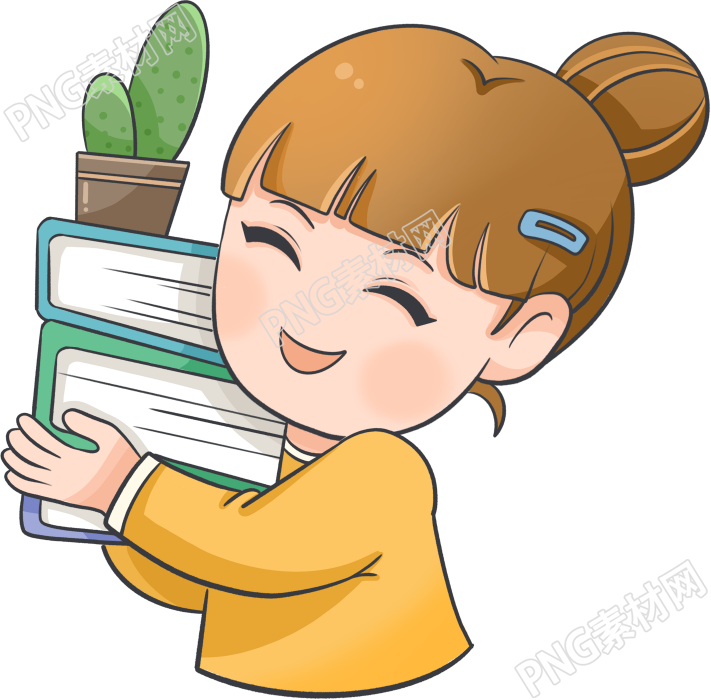 卡通手绘女生职业实习工作图片免抠png素材