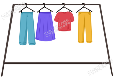 卡通手绘衣服架图片免抠png素材