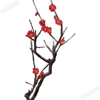 手繪水墨梅花圖片免摳png素材