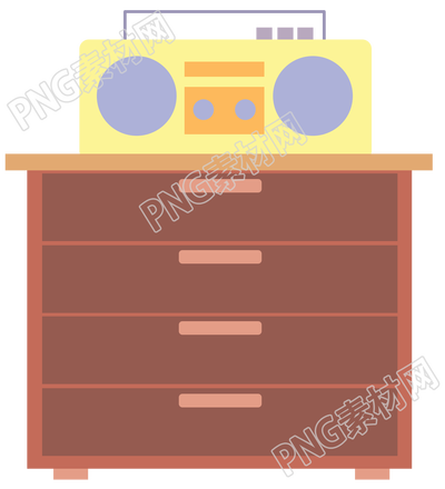卡通手绘沙发柜免抠png素材