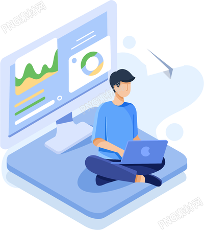 简约手绘互联网商务办公图片免抠png素材