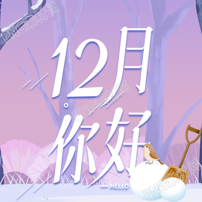 卡通手绘雪人小鸟12月你好微信公众号次图