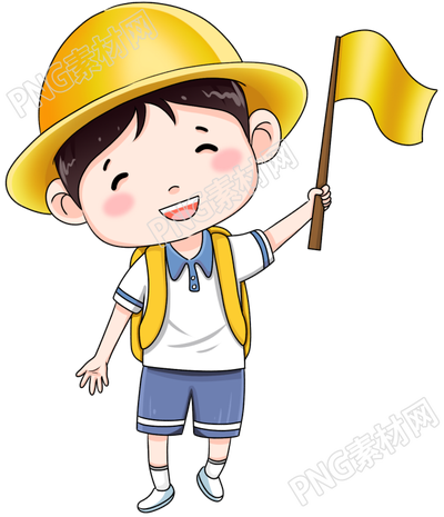 卡通手绘戴帽子的小学生人物免抠图片素材