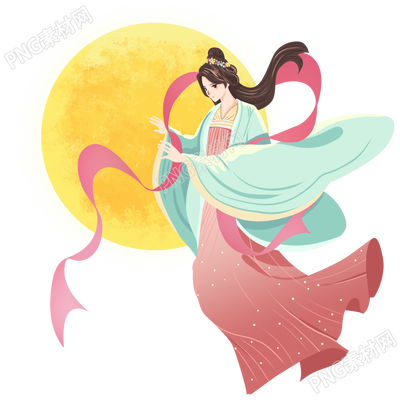 古典中国风中秋节嫦娥奔月人物矢量图片素材
