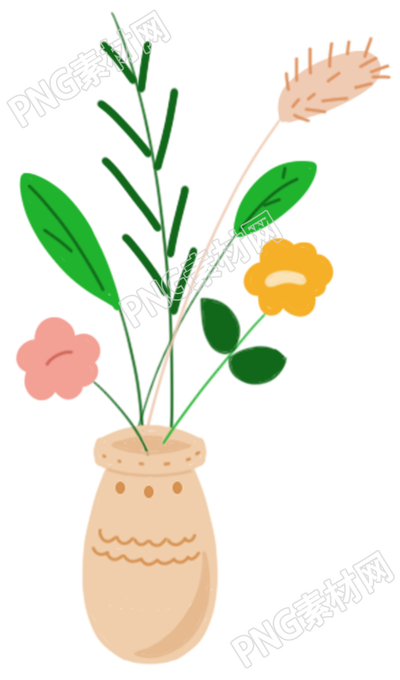 花朵花瓶插画图片装饰免抠素材