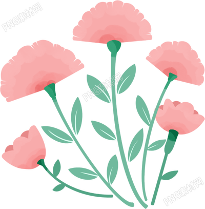 粉嫩的鲜花图片卡通手绘免抠素材