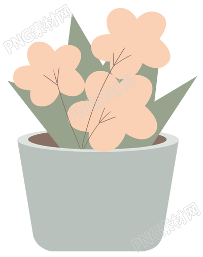 手绘盆栽花朵图片