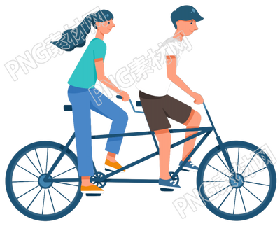 双人骑行自行车图片素材