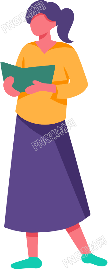 教育培训站着读书的女生图片素材