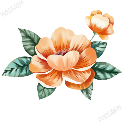 卡通手绘插画立体鲜花素材