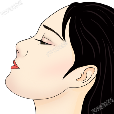 卡通手绘美妆女生侧脸
