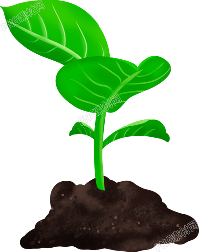 卡通手绘植树节茁壮成长的树苗