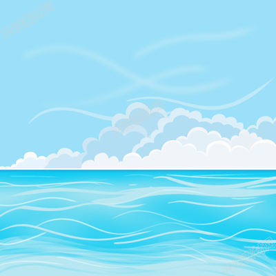 大海白云蓝天自然背景