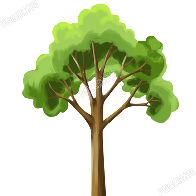 卡通手绘简约树木植物免抠素材