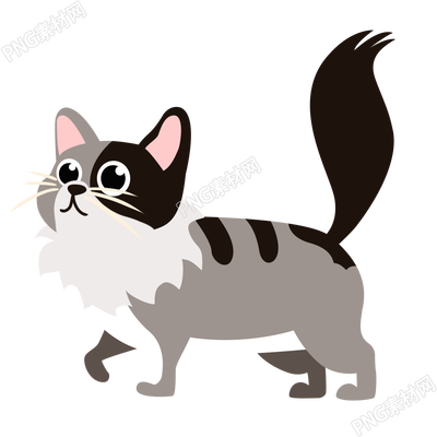 卡通手绘可爱小猫咪素材