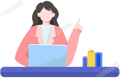 手绘职业女生办公人物素材