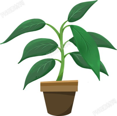 卡通手绘绿植盆栽素材