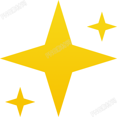 黄色闪光星星手绘素材