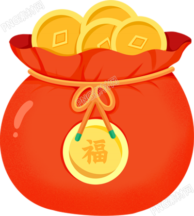 新年开工福袋卡通手绘素材