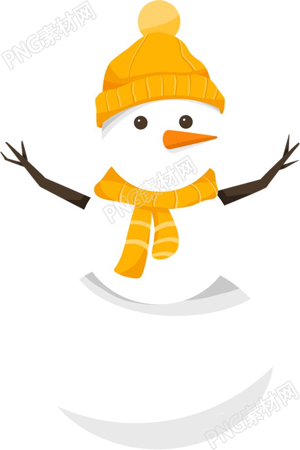 卡通戴帽子雪人