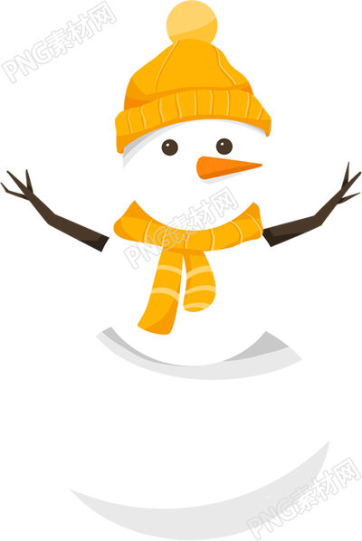 卡通戴帽子雪人