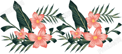 彩色花丛花纹图案免抠素材