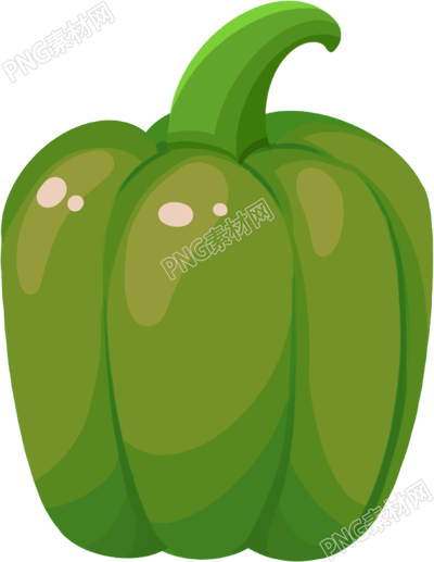 手绘有机绿色菜椒插画素材