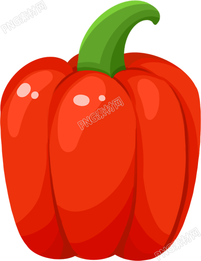 手绘红色菜椒有蔬菜素材