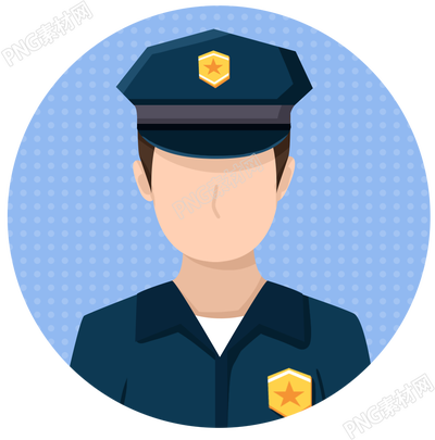 卡通手绘警察头像矢量素材