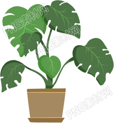 卡通植物盆栽设计元素