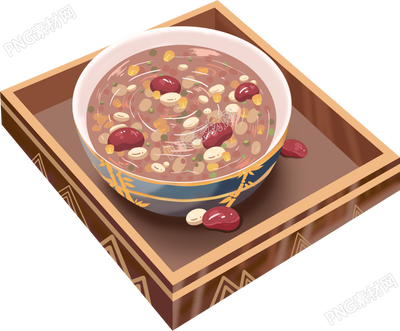 手绘精致的腊八粥