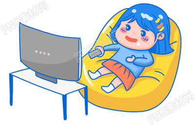 看电视的小女孩