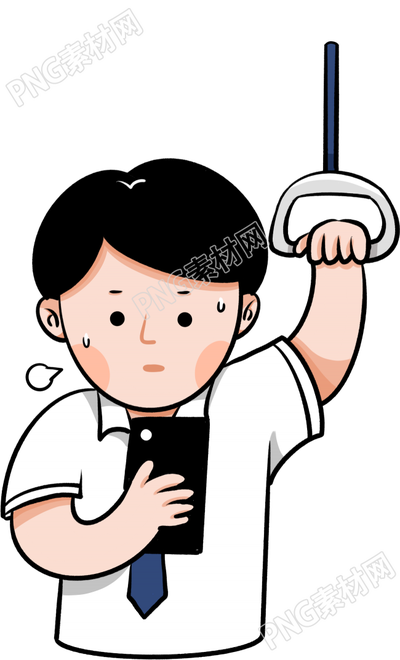 乘坐公交的打工人物素材