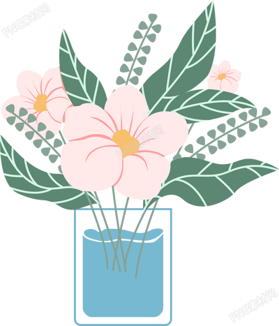 手绘的花瓶素材