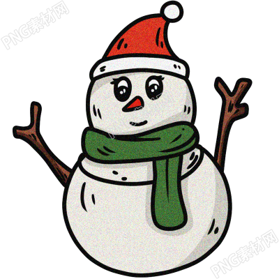 手绘可爱雪人素材