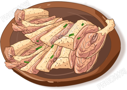 盐焗鸭肉食物素材