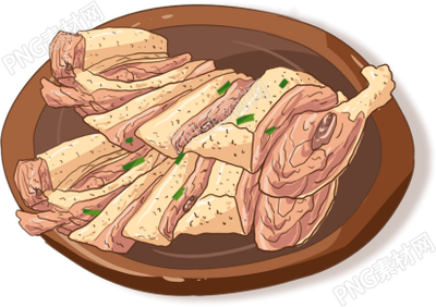 盐焗鸭肉食物素材