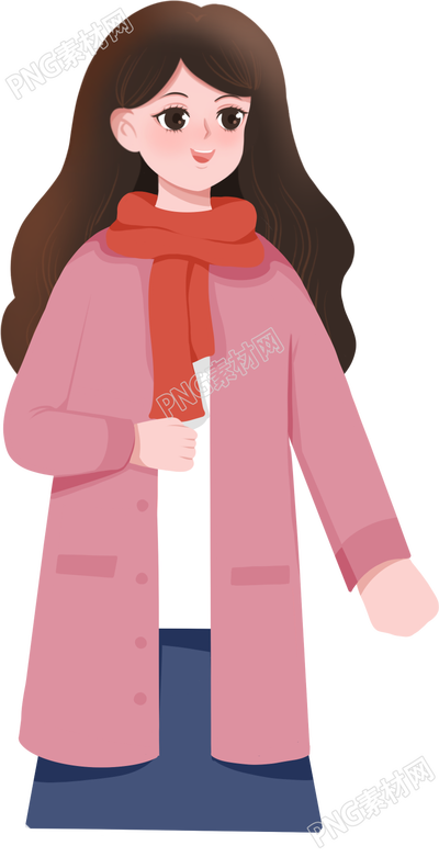 系着围巾的温柔女生