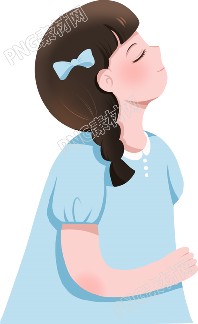 蓝色衣服的女孩人物素材