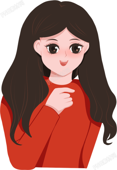 红色上衣可爱小女孩的人物素材
