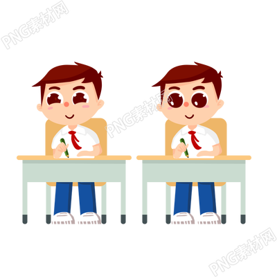 上课学习中的课桌男孩