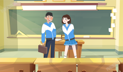 两个学生在教室的素材