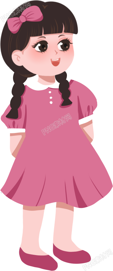 穿粉裙子女孩人物素材