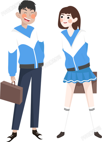 两个学生人物素材