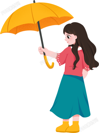 撑伞的温柔女士人物素材